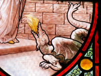 Détail du vitrail de l‘église de Labrousse